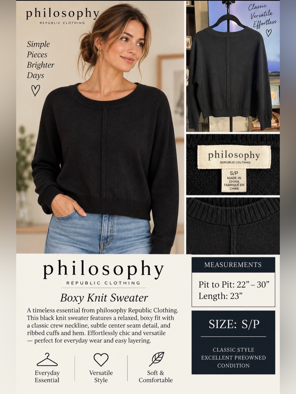 Philosophy knit crewneck